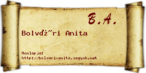 Bolvári Anita névjegykártya